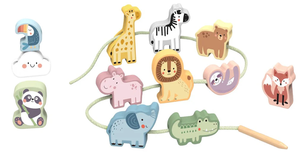 Tooky Tooy - Wooden Animals Lacing Set