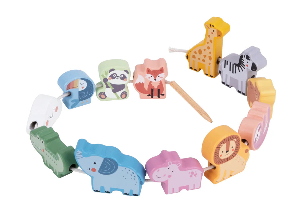 Tooky Tooy - Wooden Animals Lacing Set