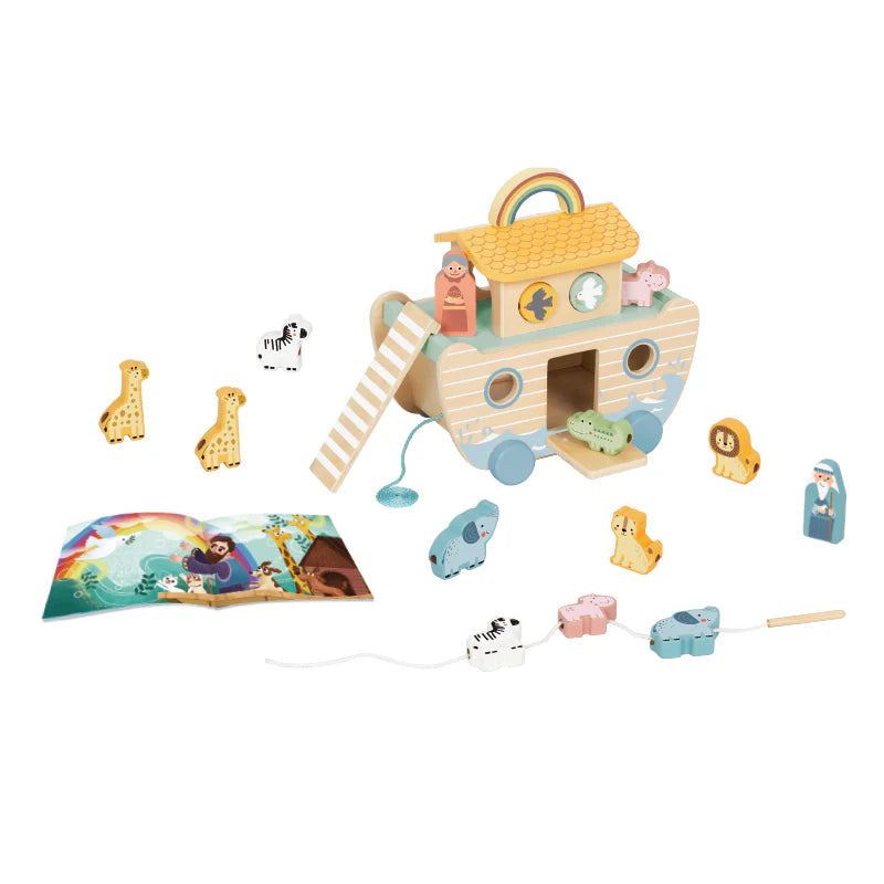 Tooky Toy - Kids Wooden Noah's Ark Toy