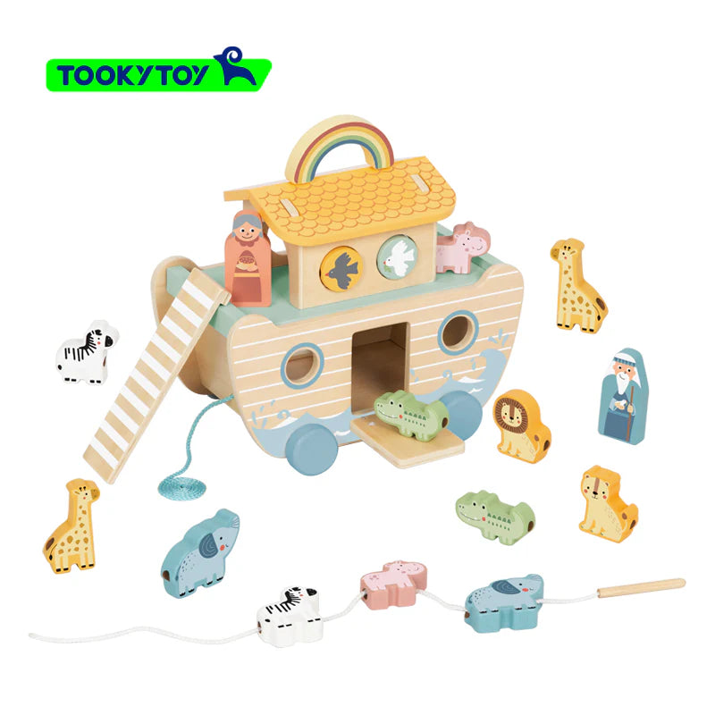 Tooky Toy - Kids Wooden Noah's Ark Toy