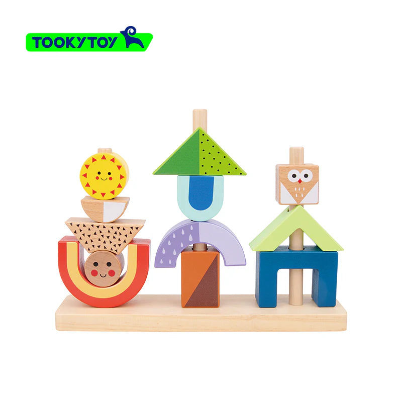 Tookt Toy - Wooden Shapes Stacking Set