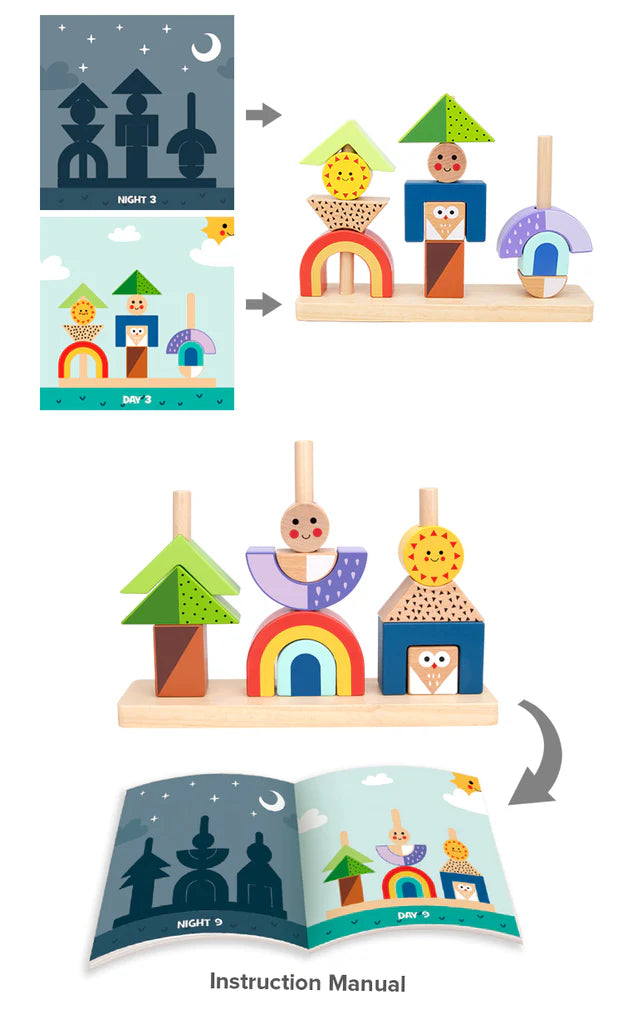 Tookt Toy - Wooden Shapes Stacking Set