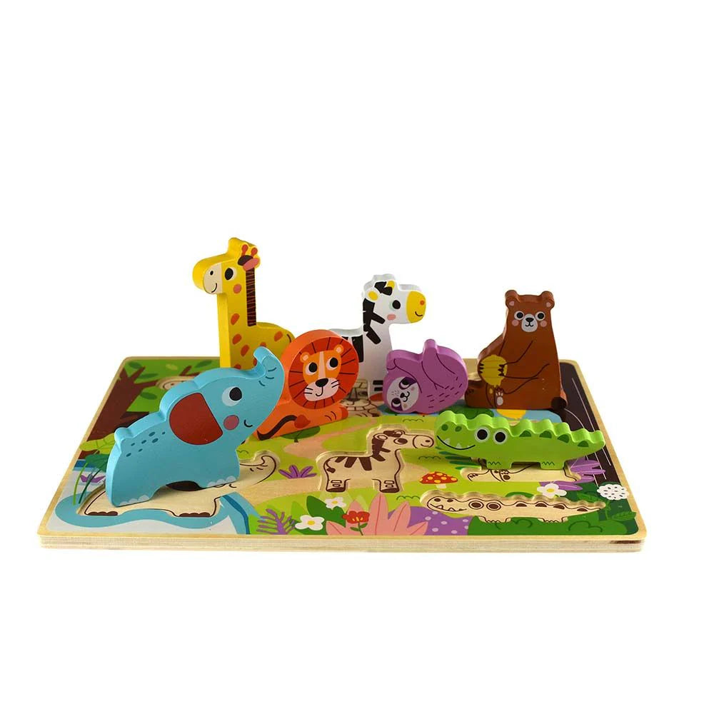 Tooky Toy - Wooden Jungle Animal Puzzle
