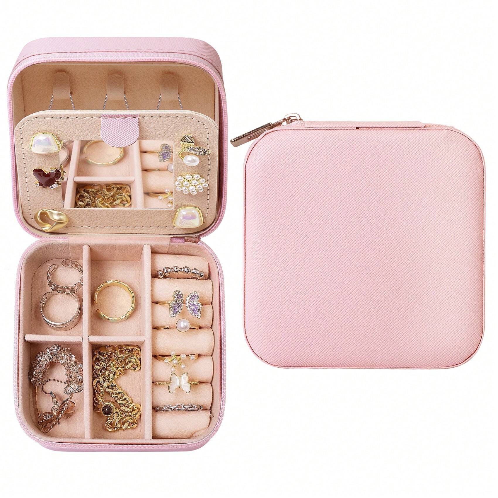 Birthday Flower Line Art Flowers – Personalized Jewelry Box With Mirror