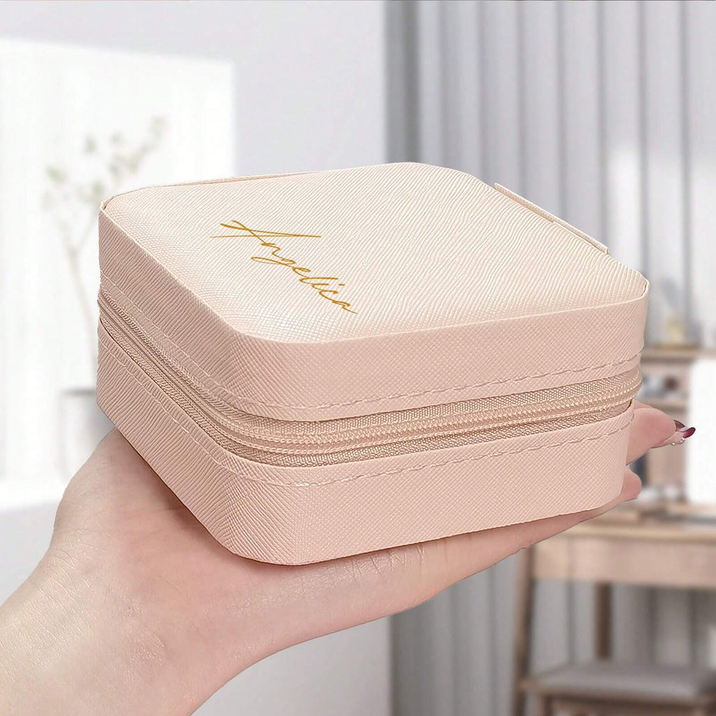 Personalized Travel Jewelry Box – Custom Name Design