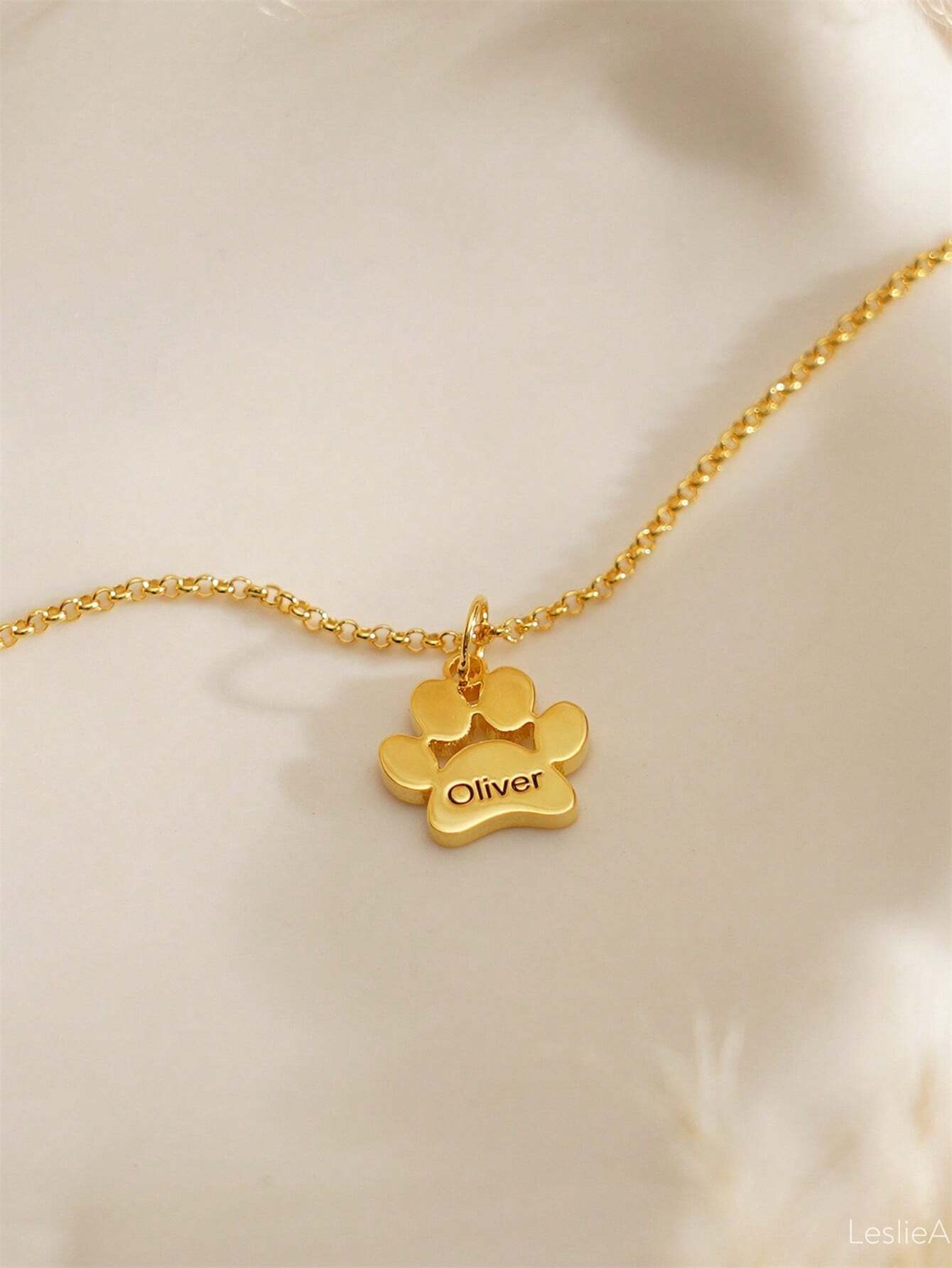 Personalized Necklace – Custom Paws Name Pendant