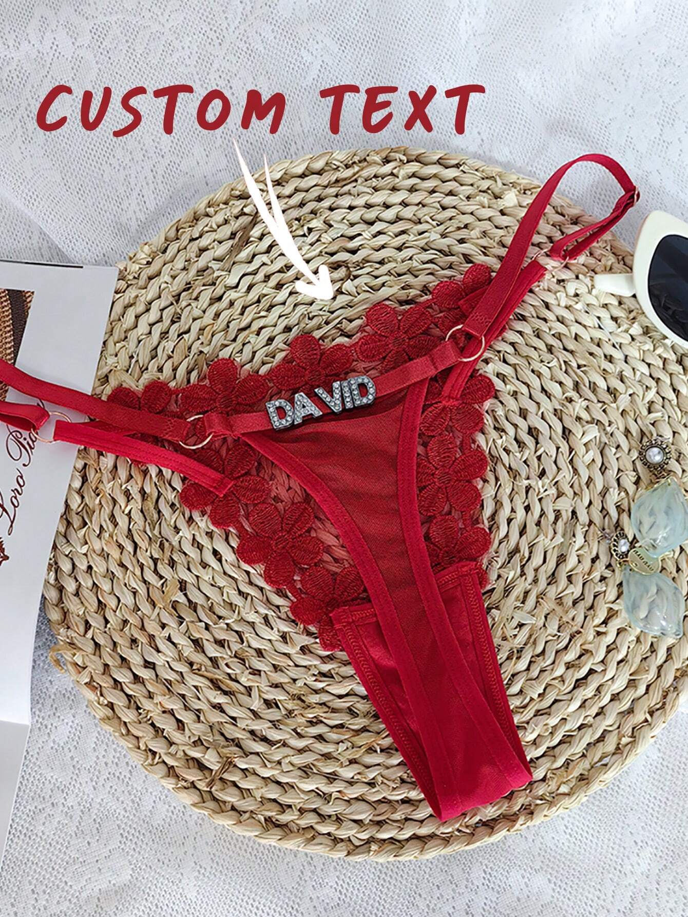 Custom Thong G-Strings with Gold or Silver Charms – Personalized Sexy Lingerie