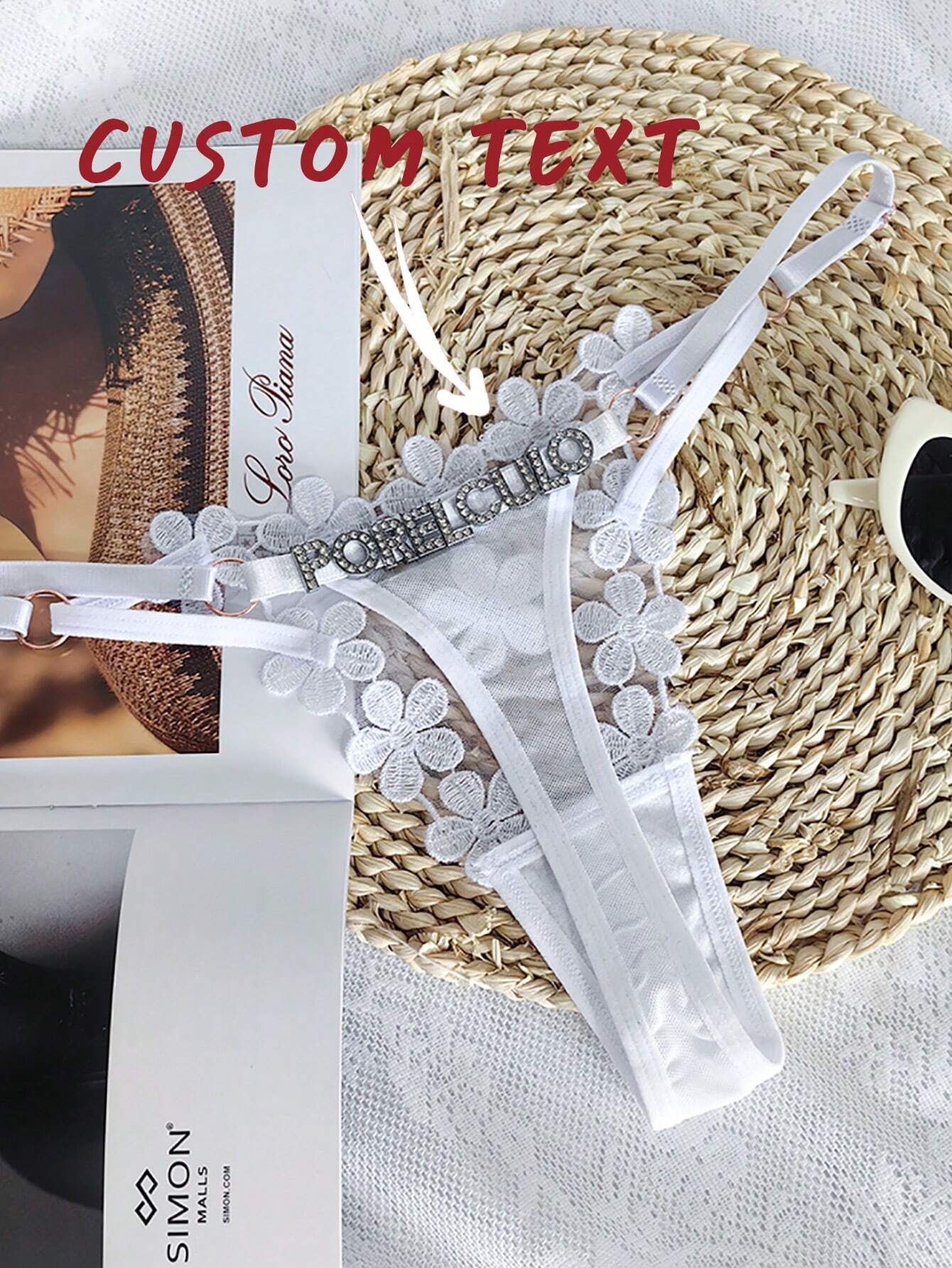 Custom Thong G-Strings with Gold or Silver Charms – Personalized Sexy Lingerie