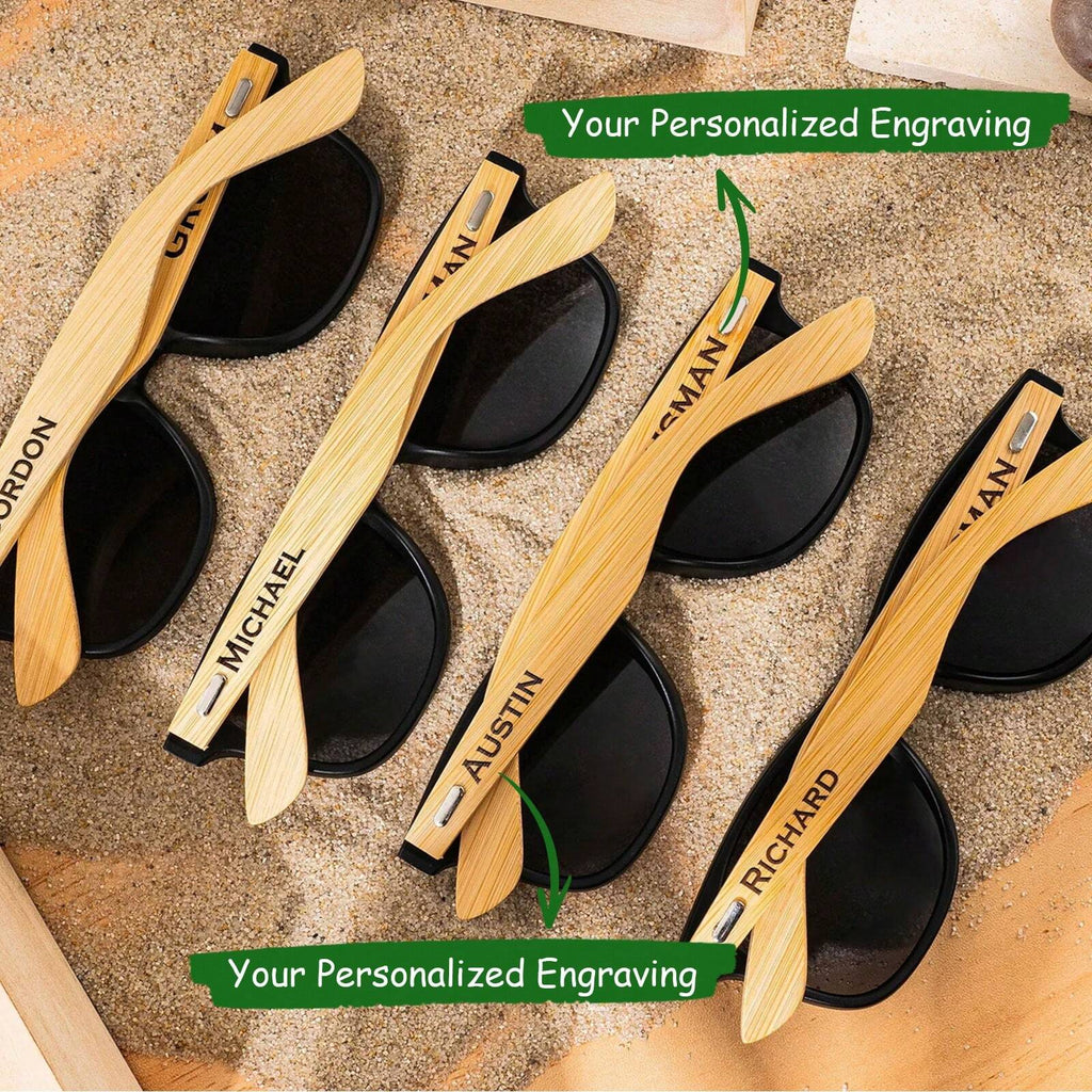 Personalized Bamboo Sunglasses – Custom Engraved Name