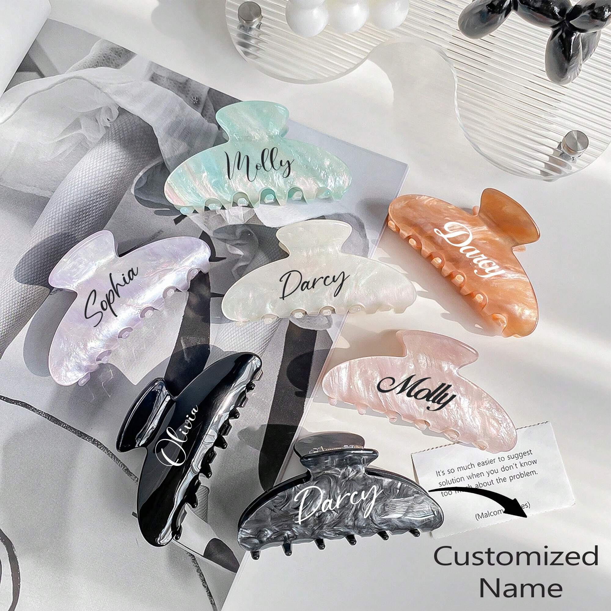 Personalized Name Hair Claw Clip – Custom Acrylic Hair Accessory