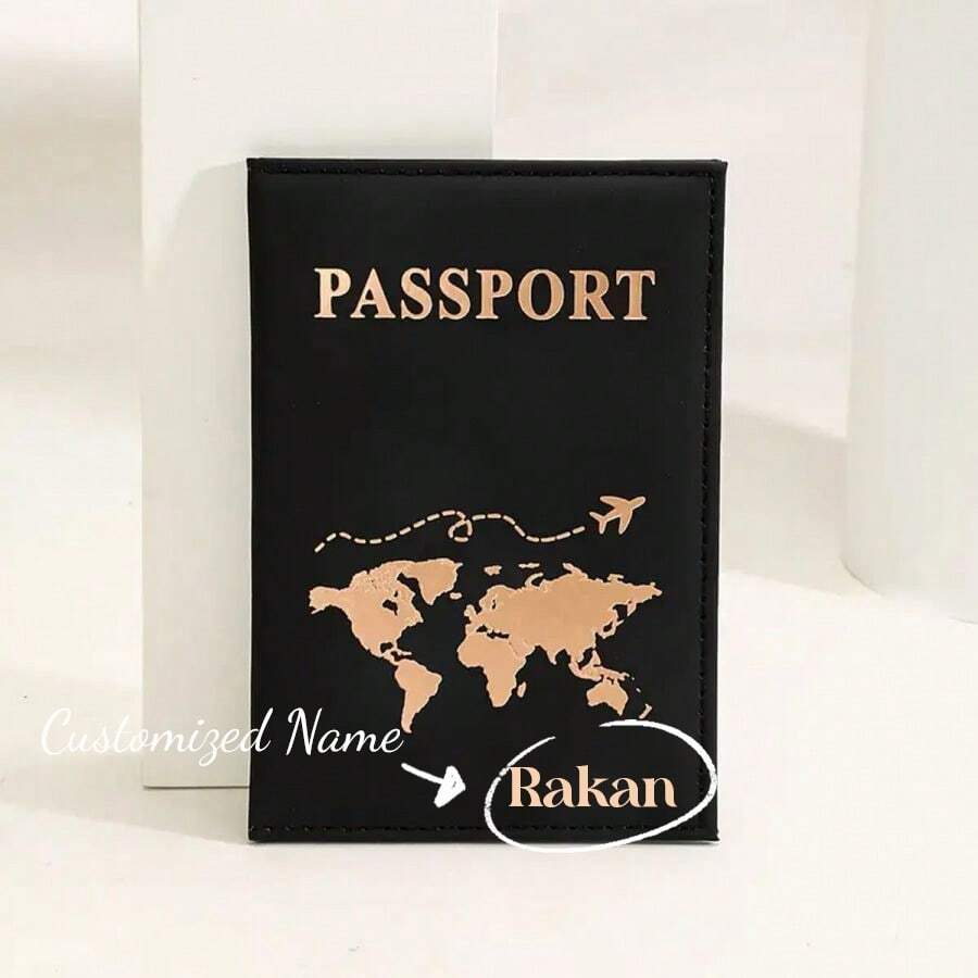 Personalized PU Leather Passport Holder – Custom Name Travel Wallet & Document Organizer for Women
