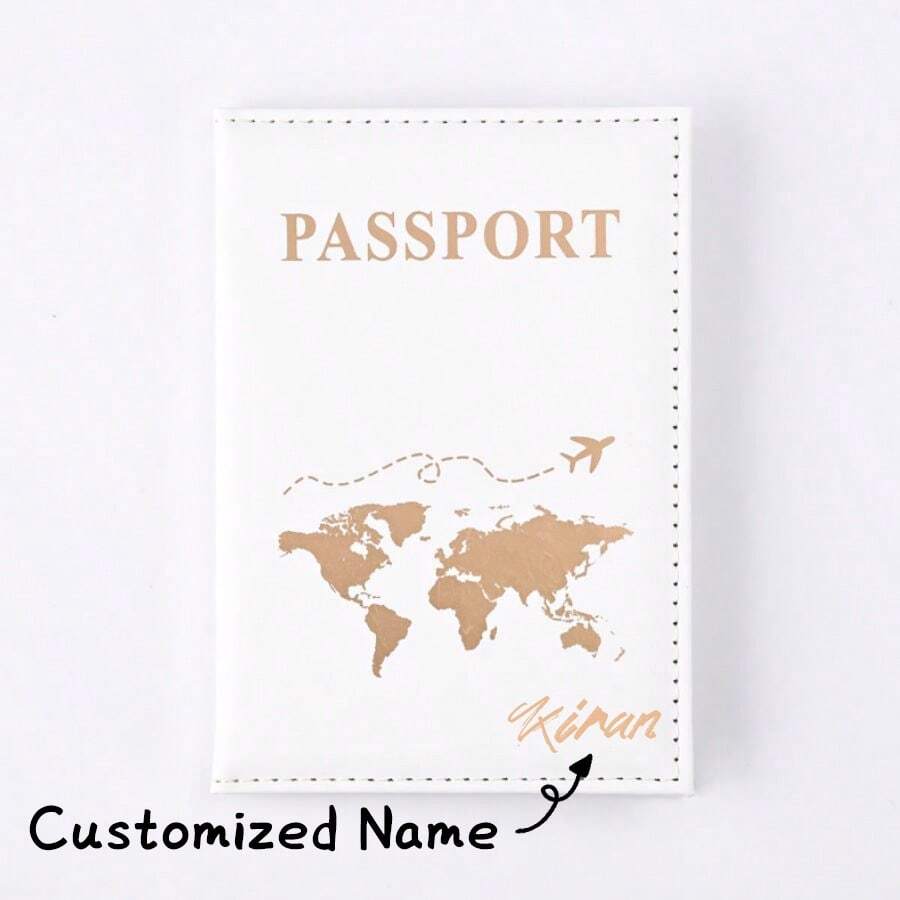 Personalized PU Leather Passport Holder – Custom Name Travel Wallet & Document Organizer for Women