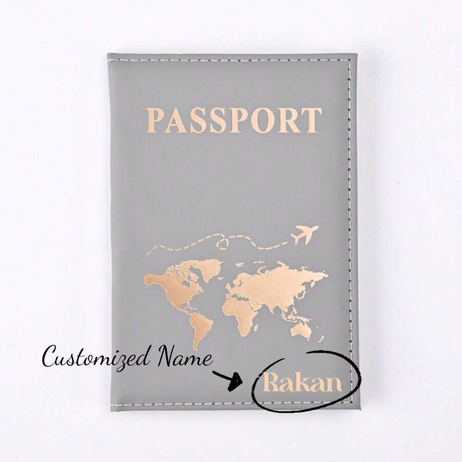 Personalized PU Leather Passport Holder – Custom Name Travel Wallet & Document Organizer for Women