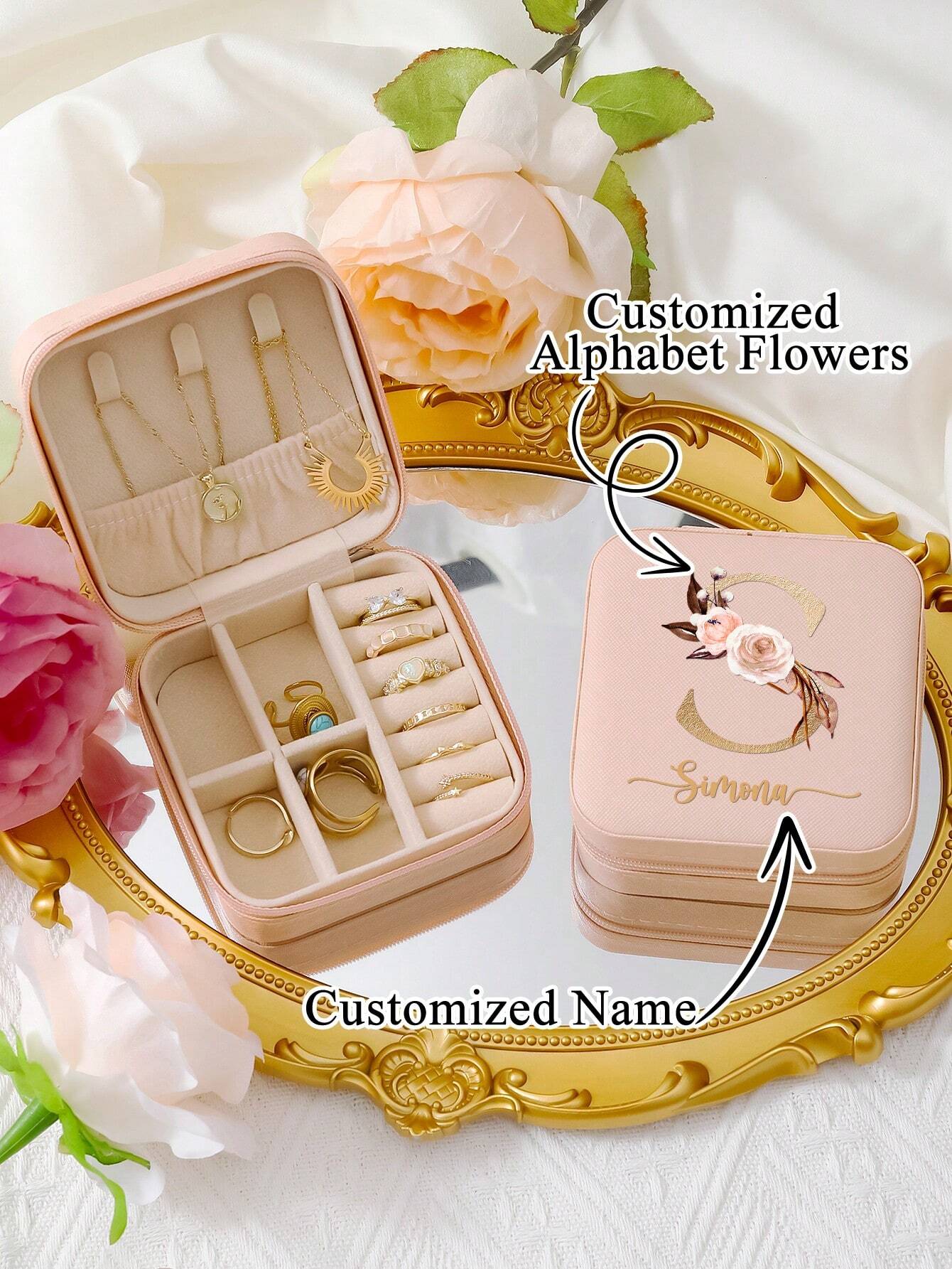 Personalized Travel Jewelry Box – Custom Name Design