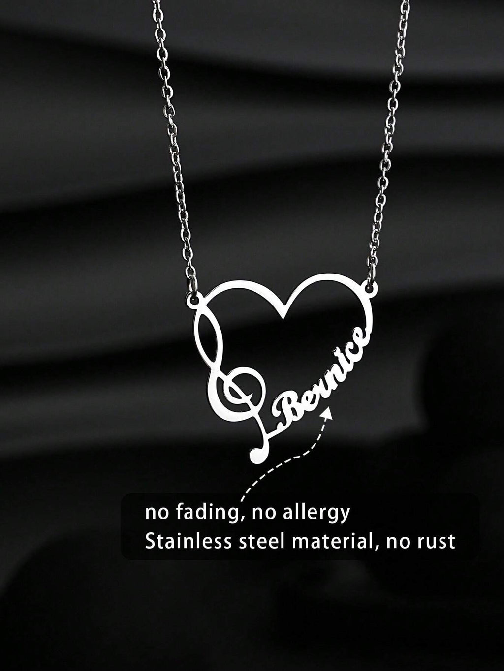 Personalized Necklace – Custom Name Music Pendant