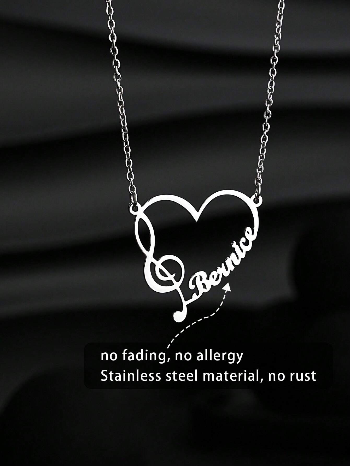 Personalized Necklace – Custom Name Music Pendant