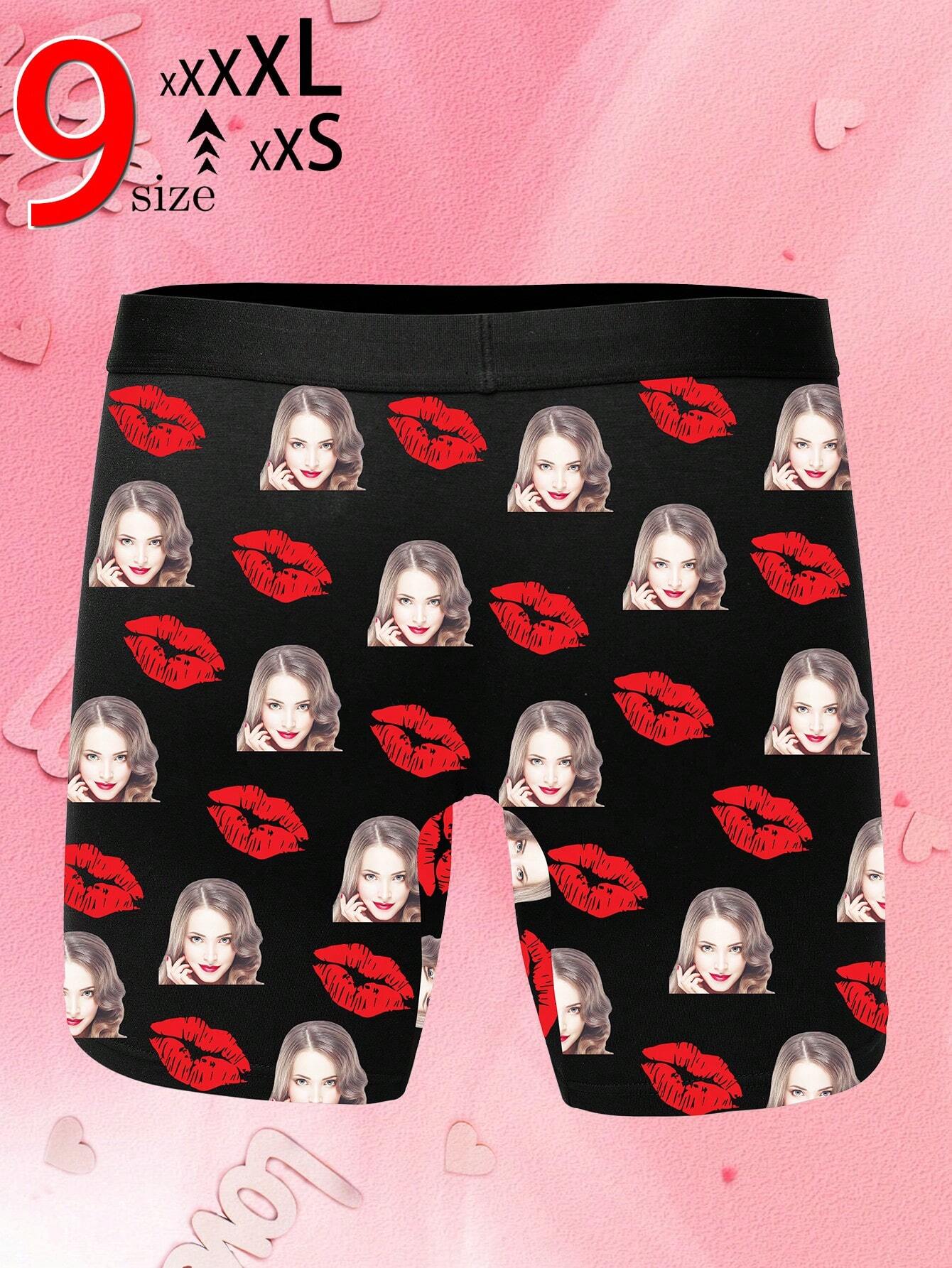 Custom Face Boxer Shorts – Personalized Underwear with Your Face & Kisses