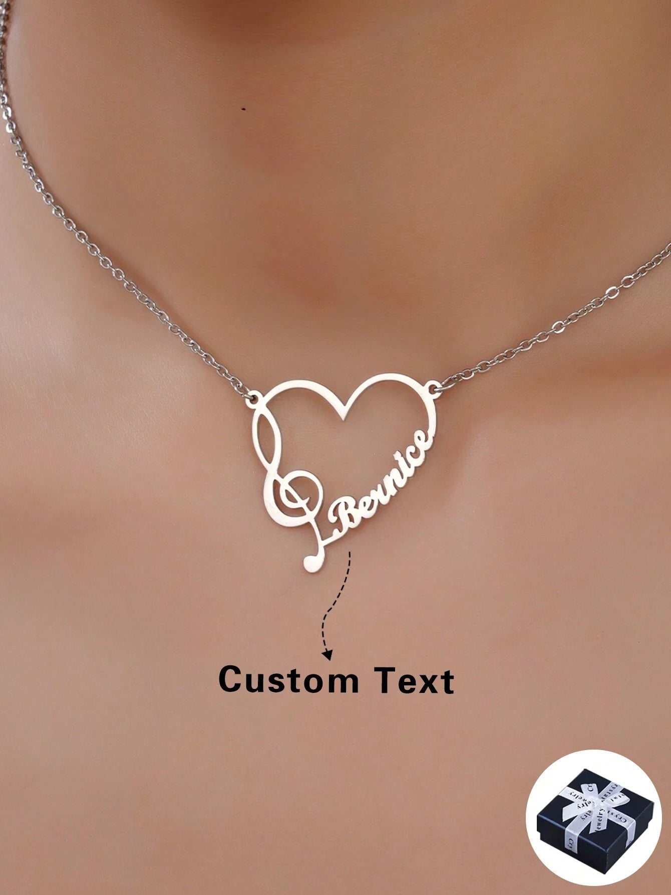 Personalized Necklace – Custom Name Music Pendant
