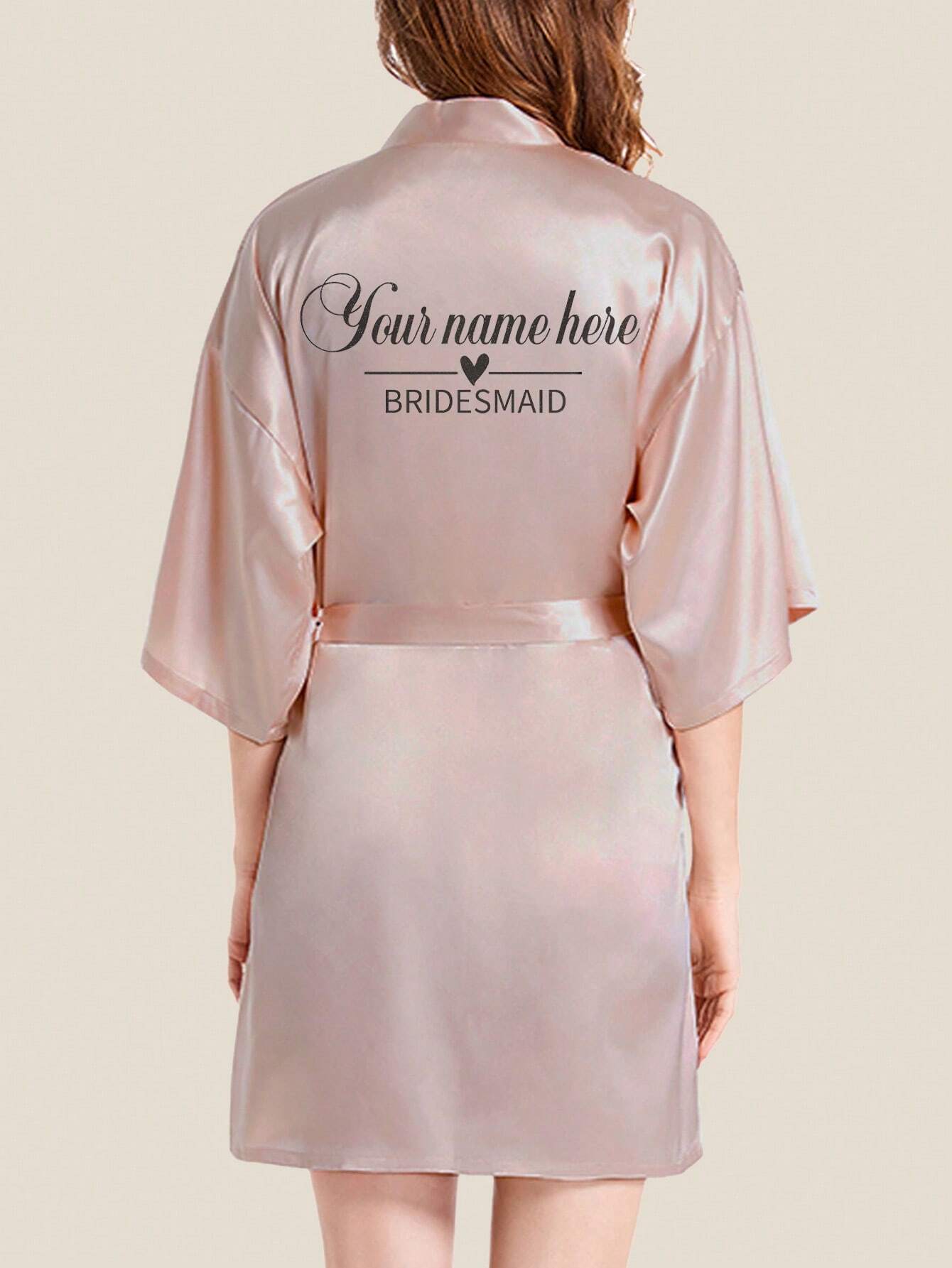 Personalized Bridesmaid Robe – Custom Name & Icon Print | Cute, Cozy Gift for Bridal Party
