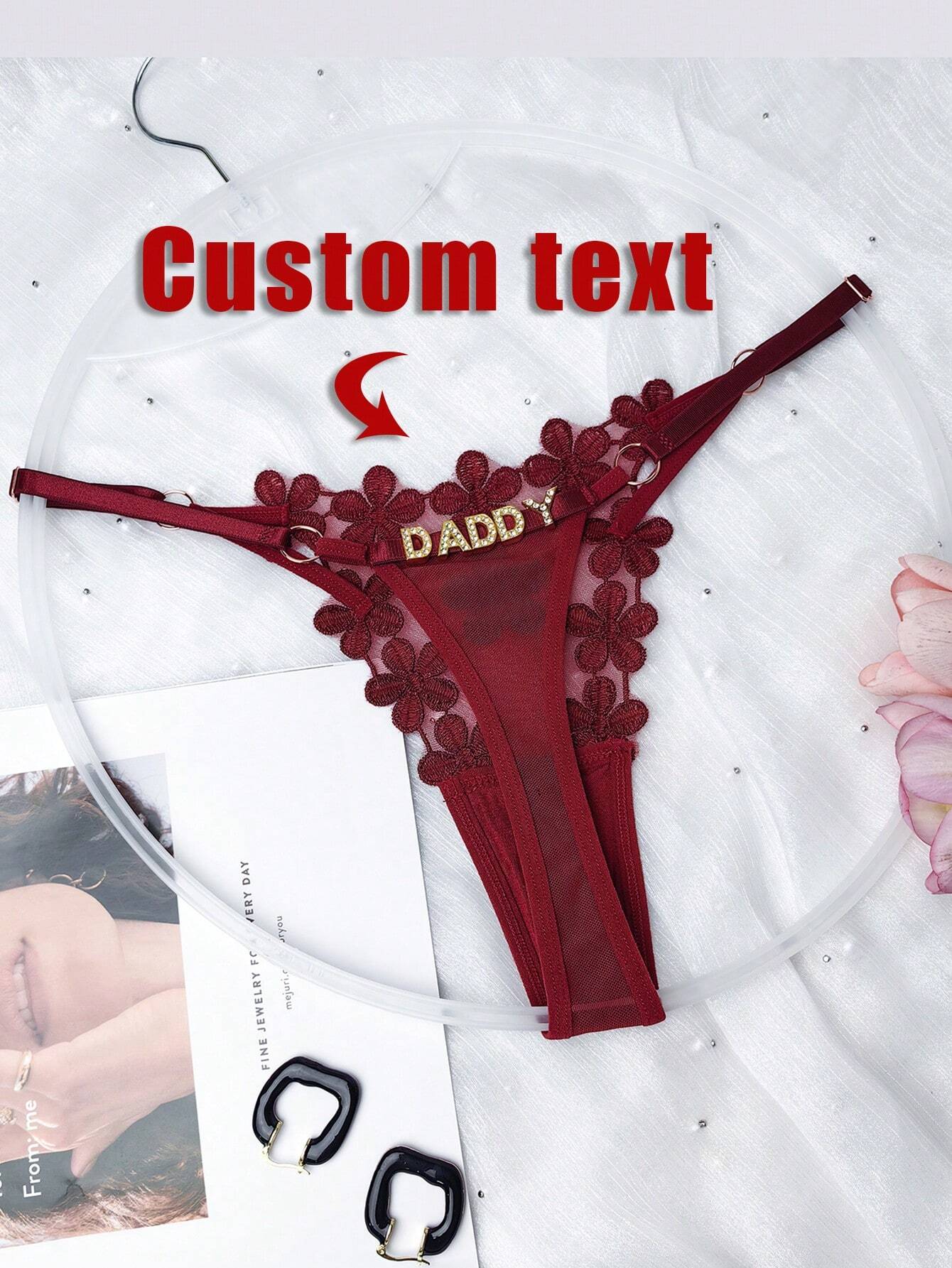 Custom Thong G-Strings with Gold or Silver Charms – Personalized Sexy Lingerie