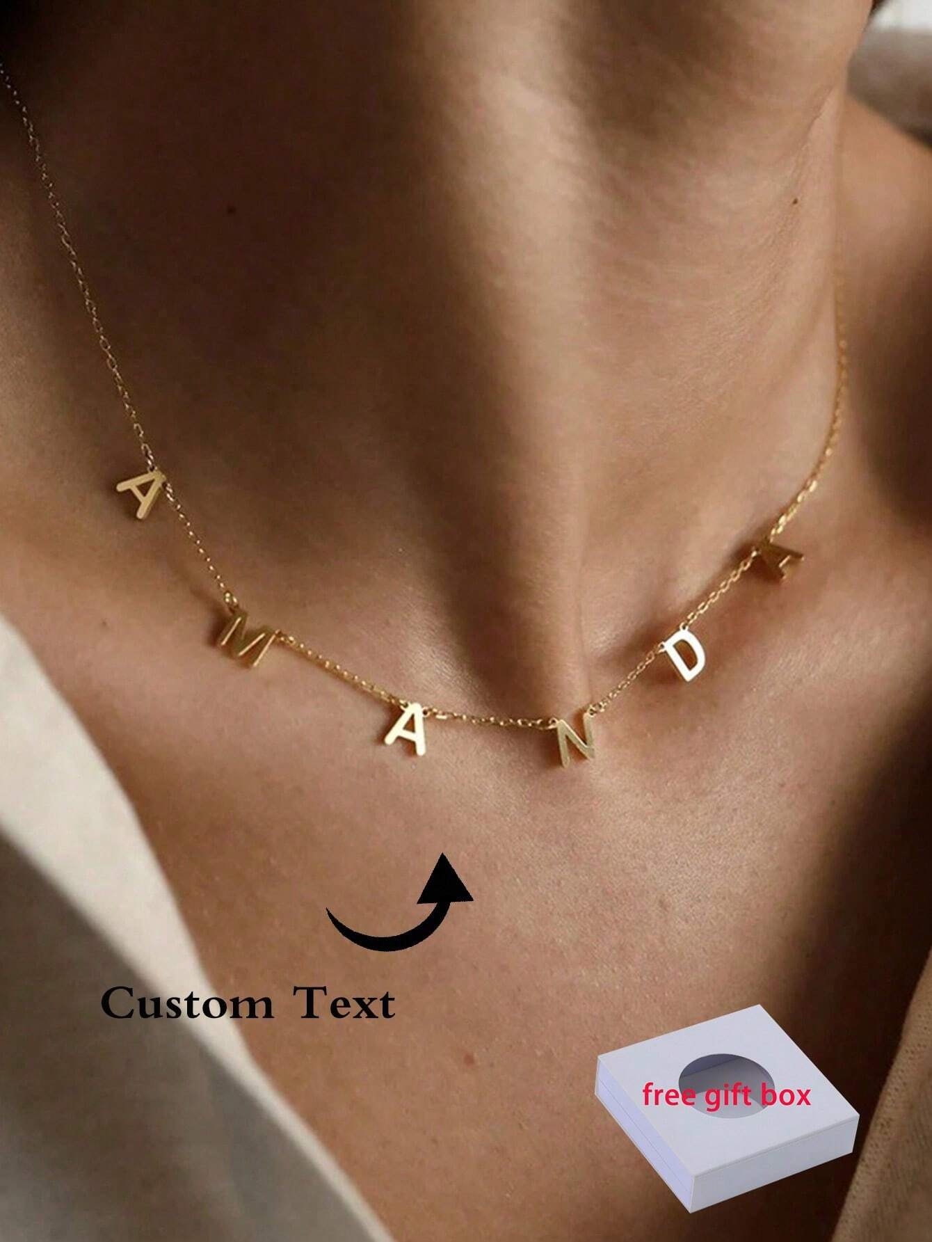 Personalized Necklace – Custom Spaced Letters Name Pendant