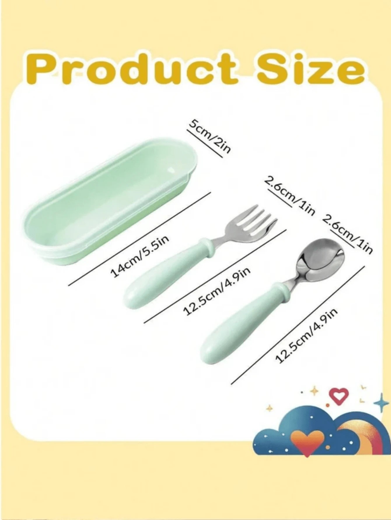 2pcs Personalized Stainless Steel Cutlery Set – Custom Spoon & Fork