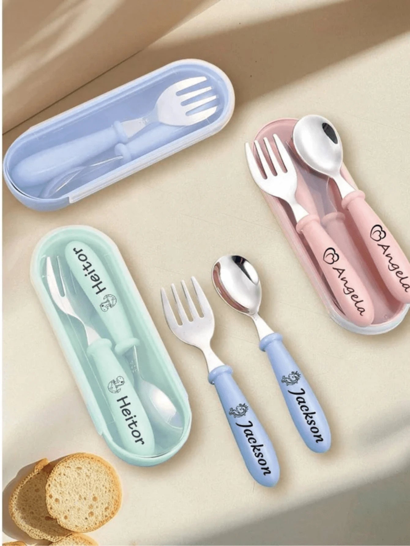 2pcs Personalized Stainless Steel Cutlery Set – Custom Spoon & Fork