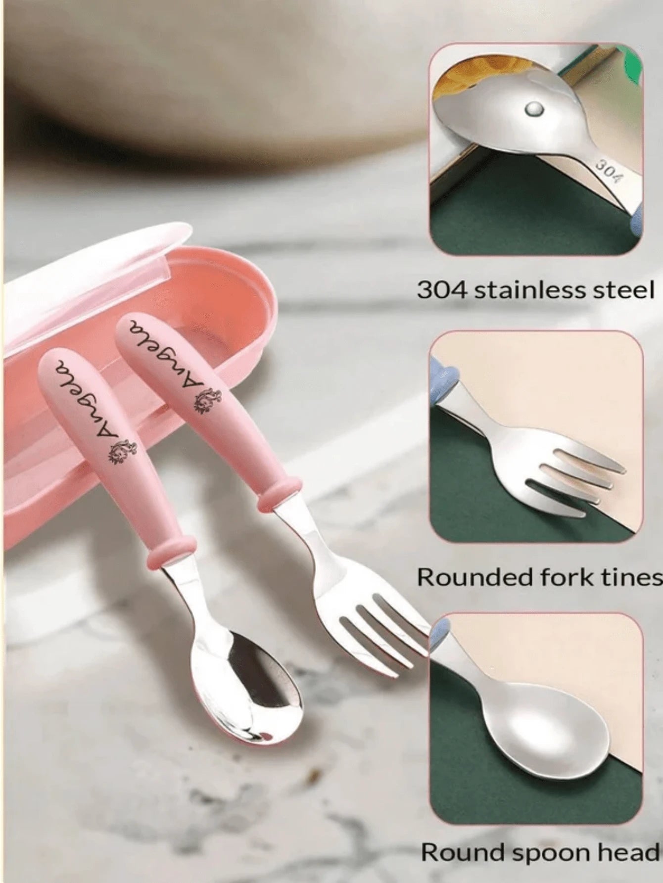 2pcs Personalized Stainless Steel Cutlery Set – Custom Spoon & Fork