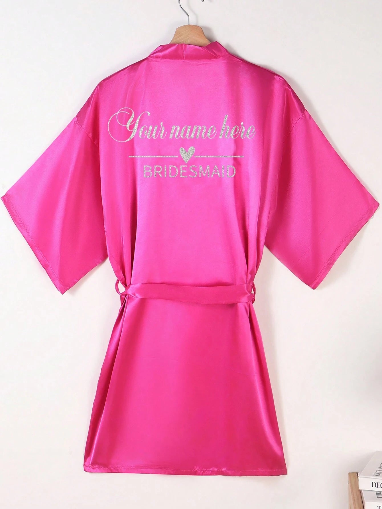 Personalized Bridesmaid Robe – Custom Name & Icon Print | Cute, Cozy Gift for Bridal Party