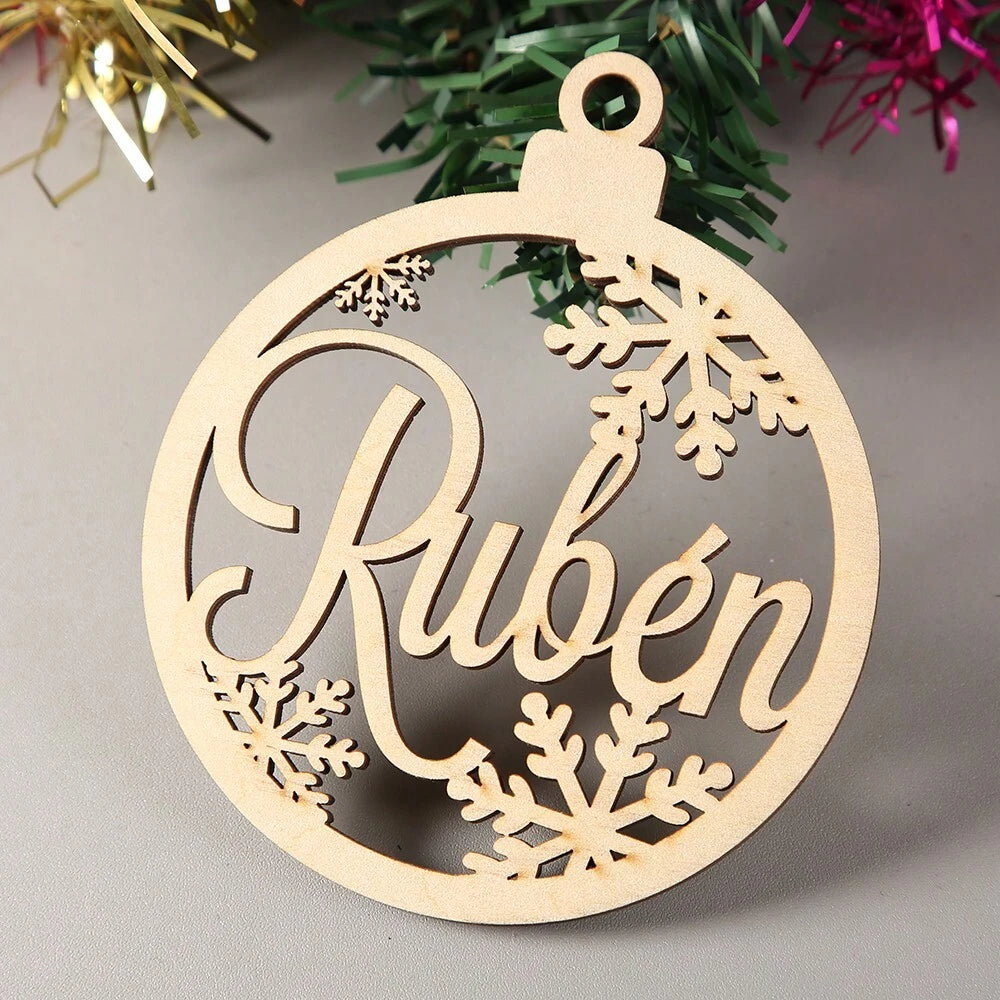 Personalized Wooden Christmas Name Ornament
