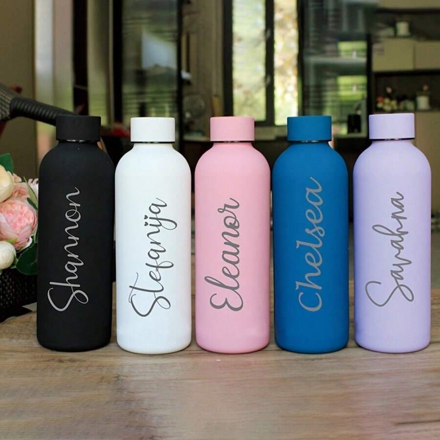 500ml Personalized Matte Water Bottle – Sleek, Custom Name Design