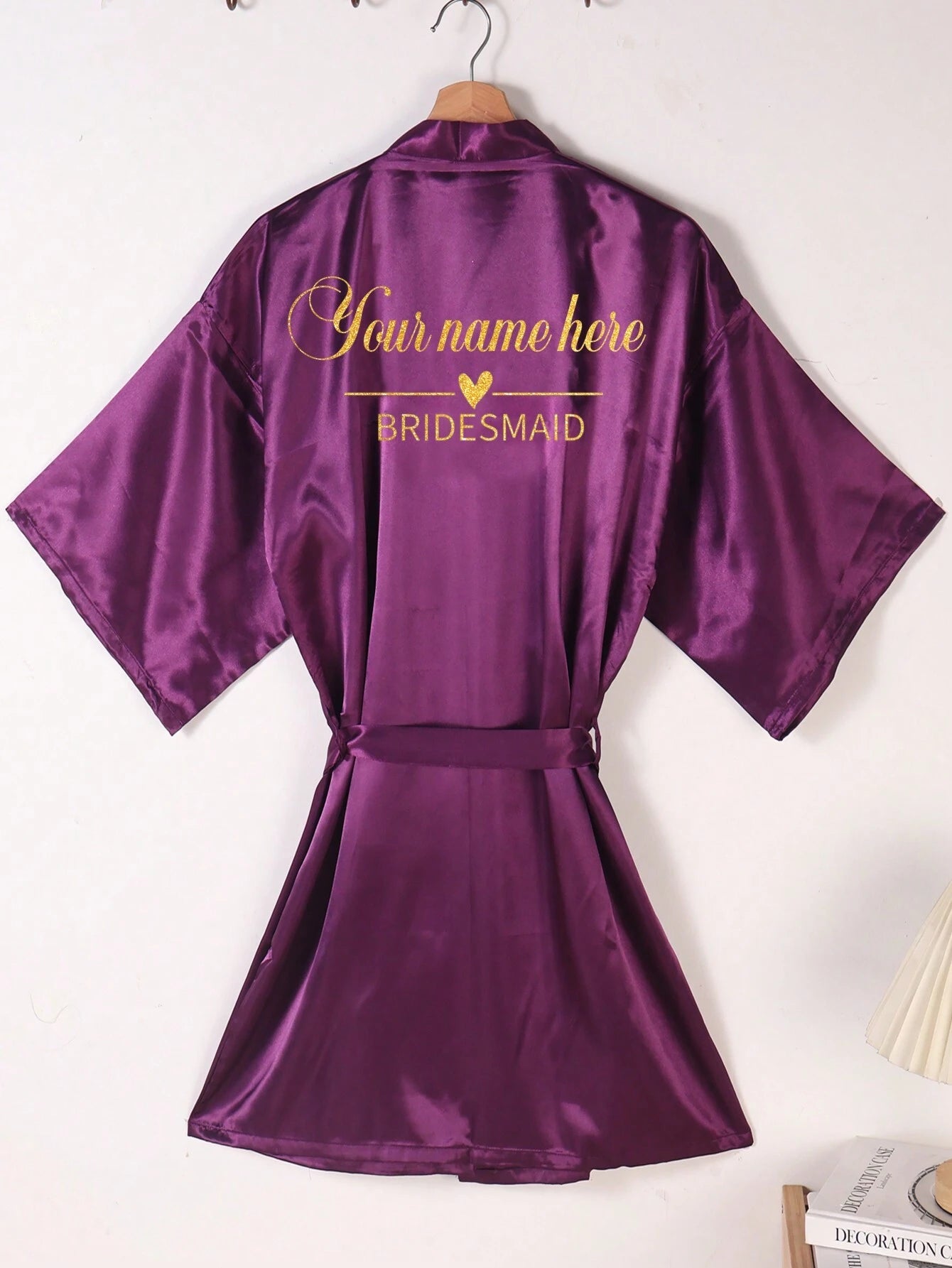 Personalized Bridesmaid Robe – Custom Name & Icon Print | Cute, Cozy Gift for Bridal Party