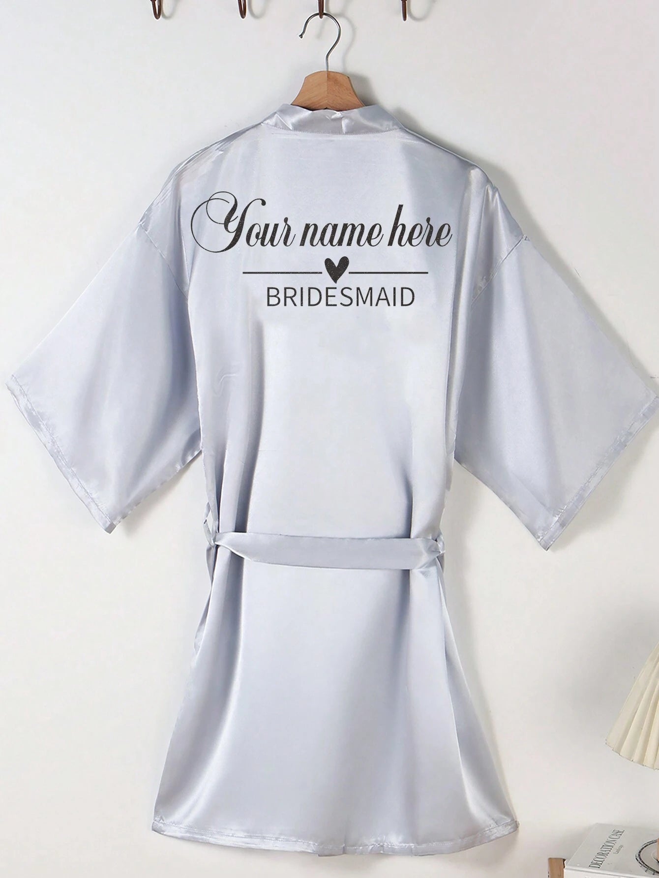 Personalized Bridesmaid Robe – Custom Name & Icon Print | Cute, Cozy Gift for Bridal Party