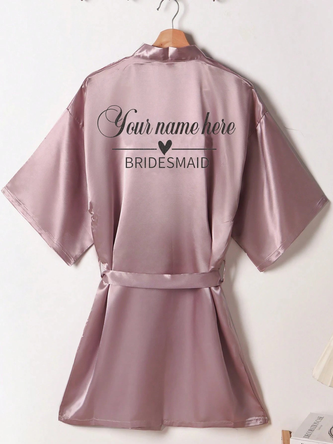Personalized Bridesmaid Robe – Custom Name & Icon Print | Cute, Cozy Gift for Bridal Party