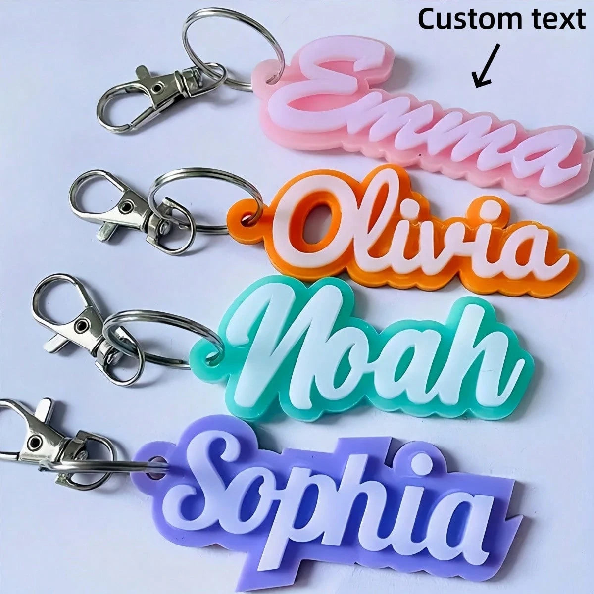 Personalized Keychain – Custom Engraved Design for a Unique Touch - Bubble Name