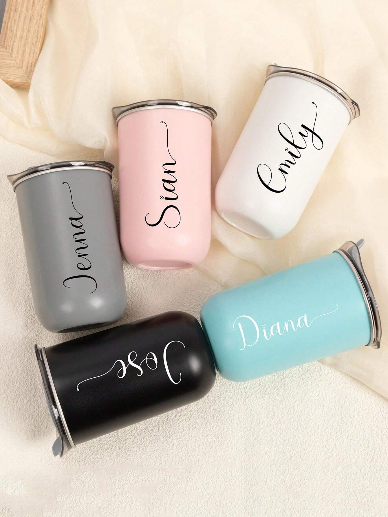 Personalized Mini Tumbler Cup – Custom Name Insulated Cup with Lid (Approx. 350ml)