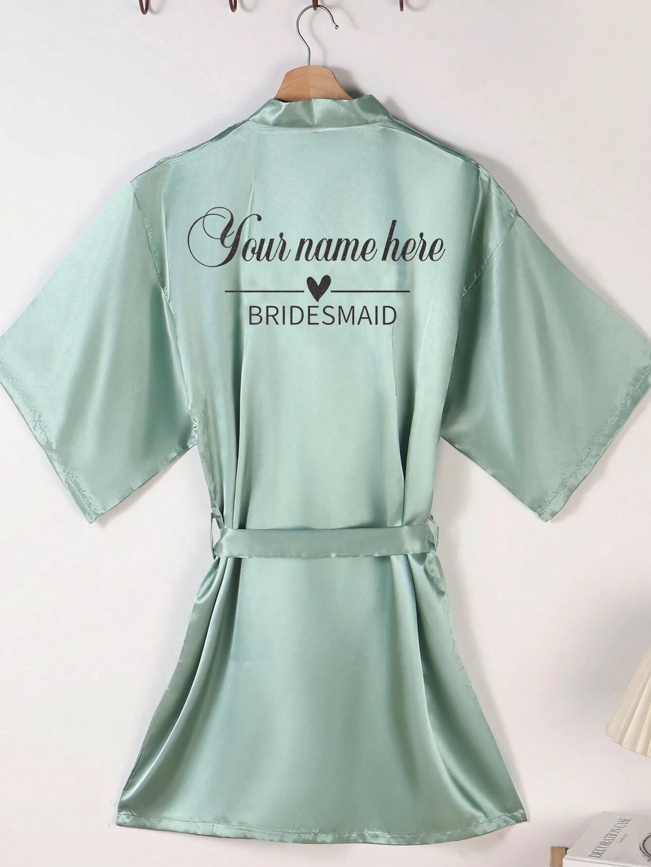 Personalized Bridesmaid Robe – Custom Name & Icon Print | Cute, Cozy Gift for Bridal Party