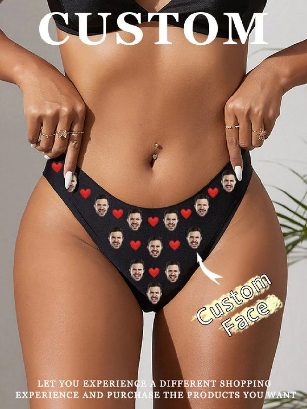 Custom Face Printed– Personalized Lingerie with Faces & Hearts Design
