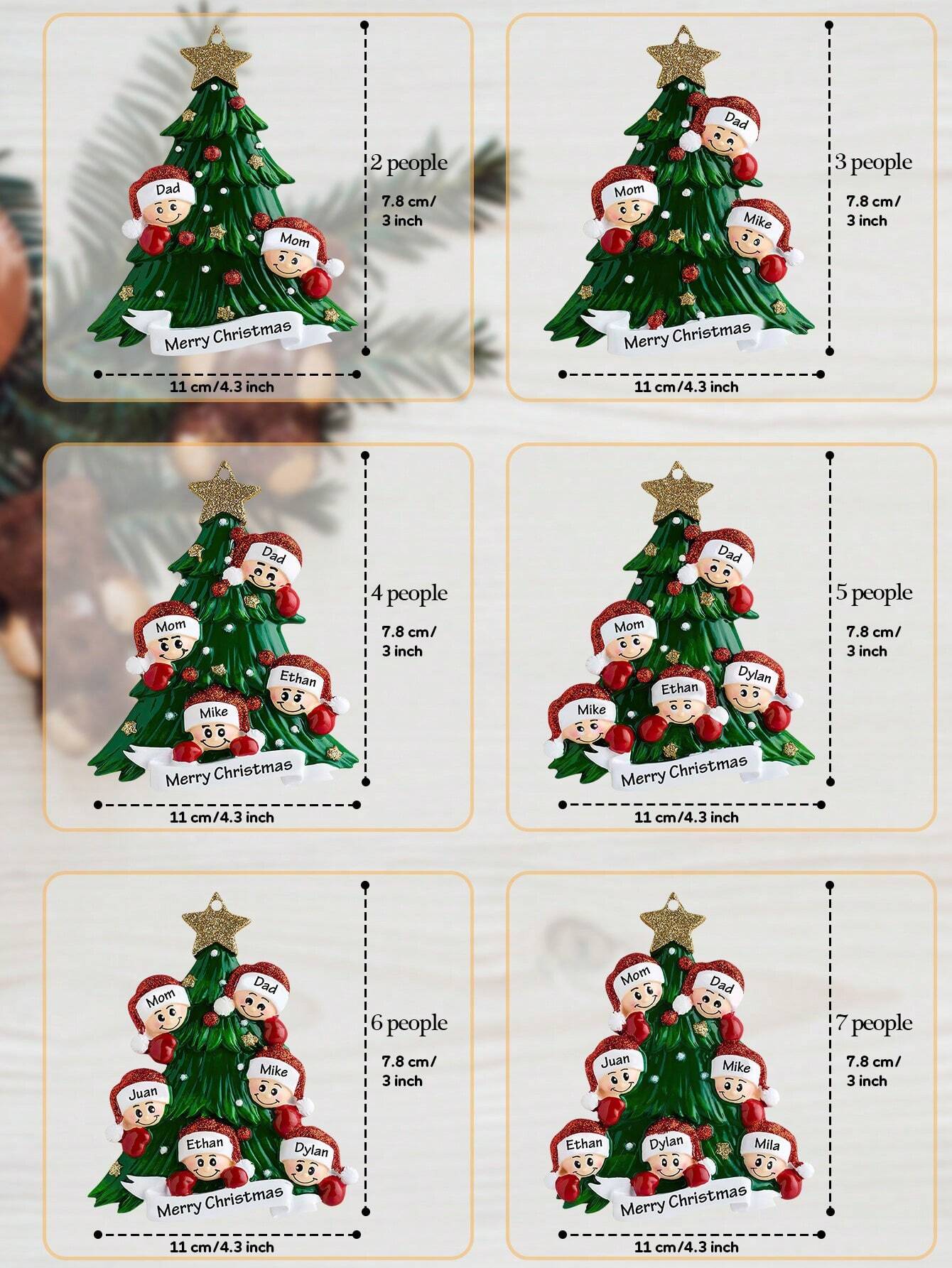 Personalized Christmas Name Ornament (Tree)