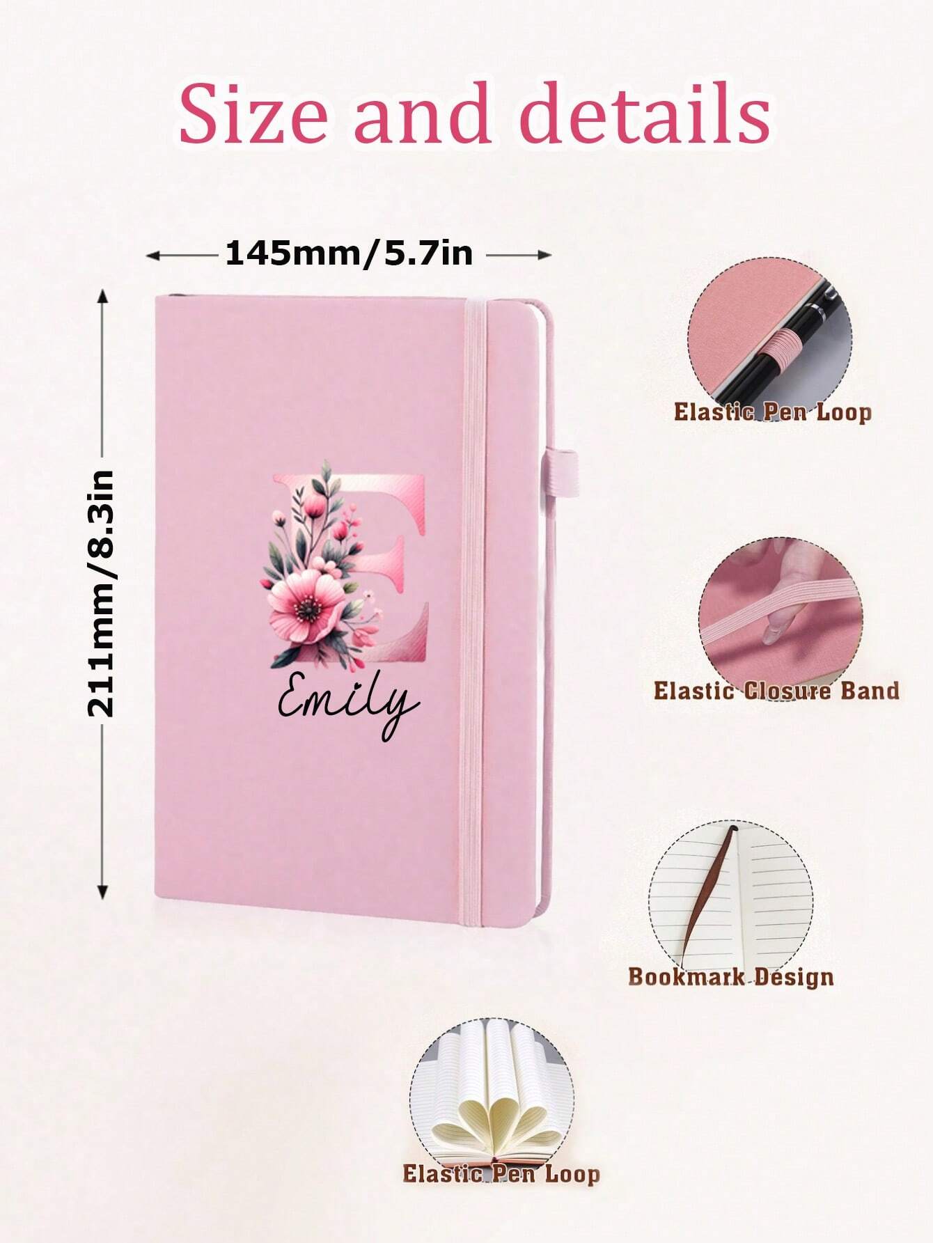 Personalized Notebook – Custom Name Journal (Letter Name) A5