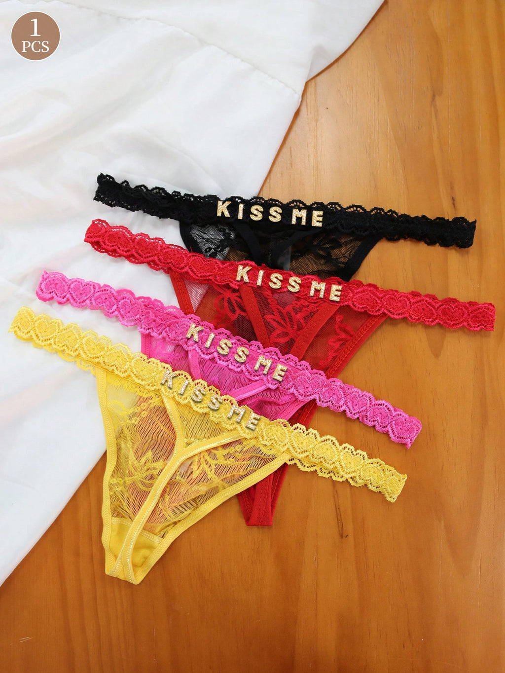 Personalized Lace Thong – Custom Name Charm Lingerie