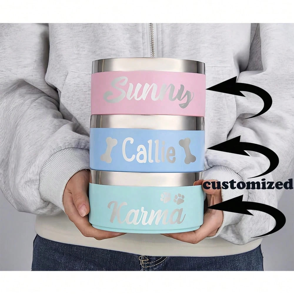 Personalized Stainless Steel Pet Bowl