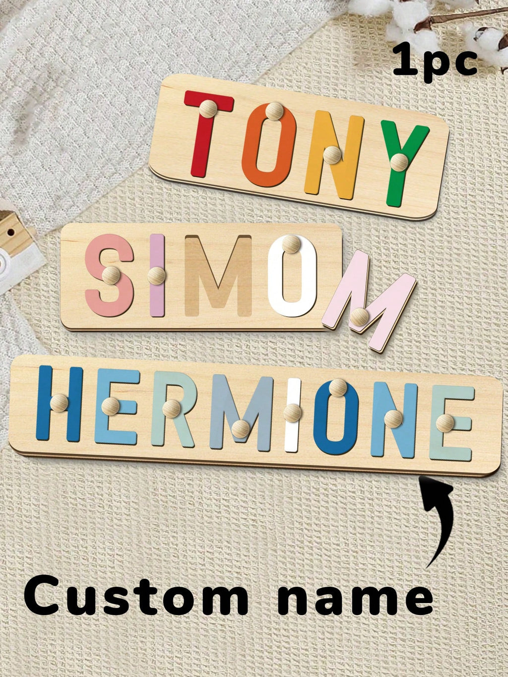 Personalized Wooden Name Puzzle – Custom Alphabet Board