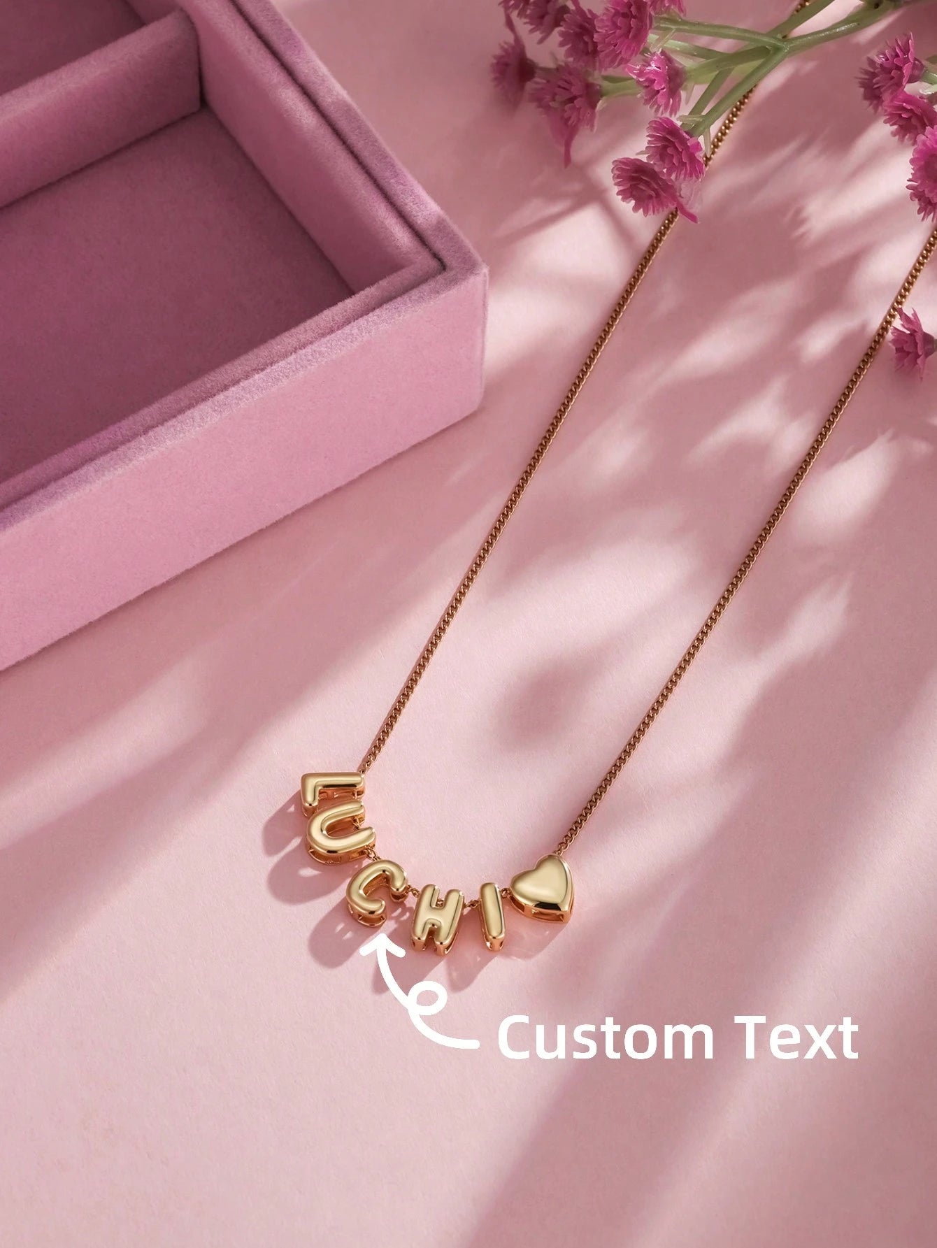 Personalized Necklace – Custom Bubble Name Pendant