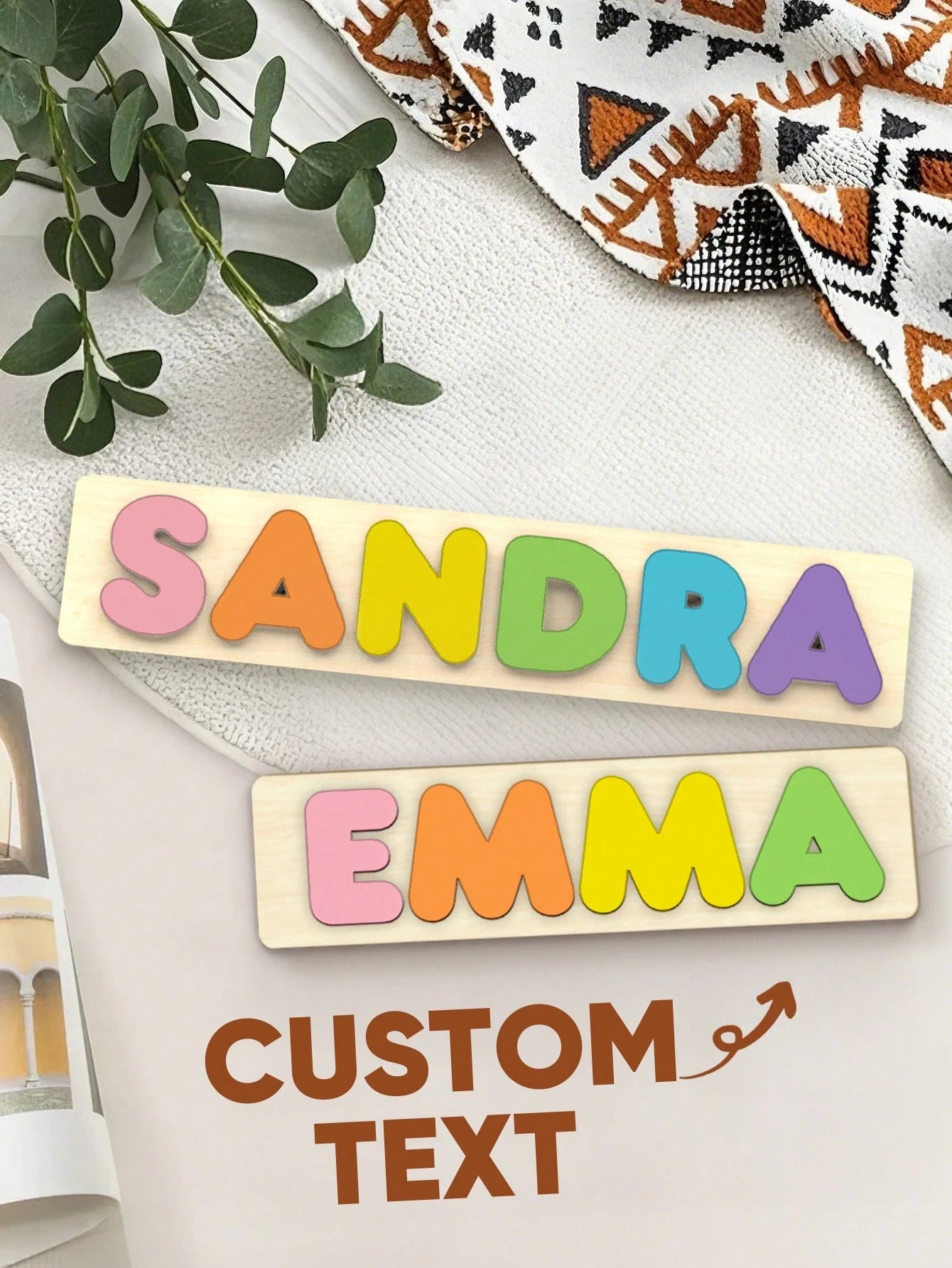 Personalized Wooden Name Puzzle  – Custom Educational Toy for Kids