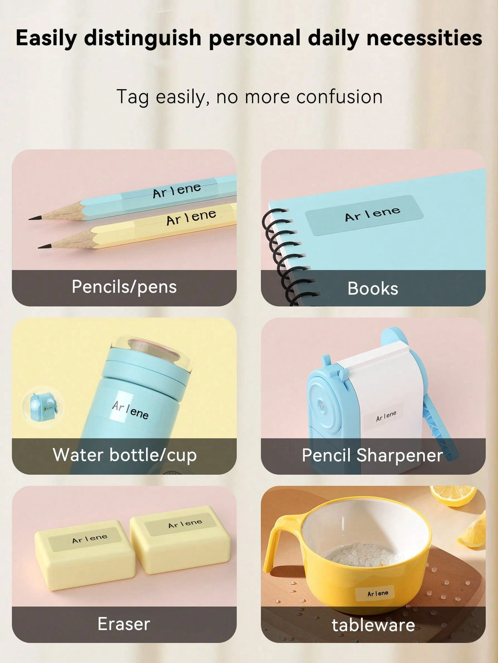 Custom Name Stickers – Personalized Waterproof Labels for School, Office, and Home (4.6 x 1.5cm)