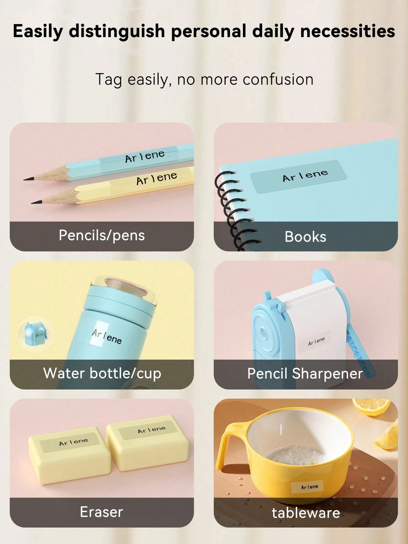 Custom Name Stickers – Personalized Waterproof Labels for School, Office, and Home (4.6 x 1.5cm)