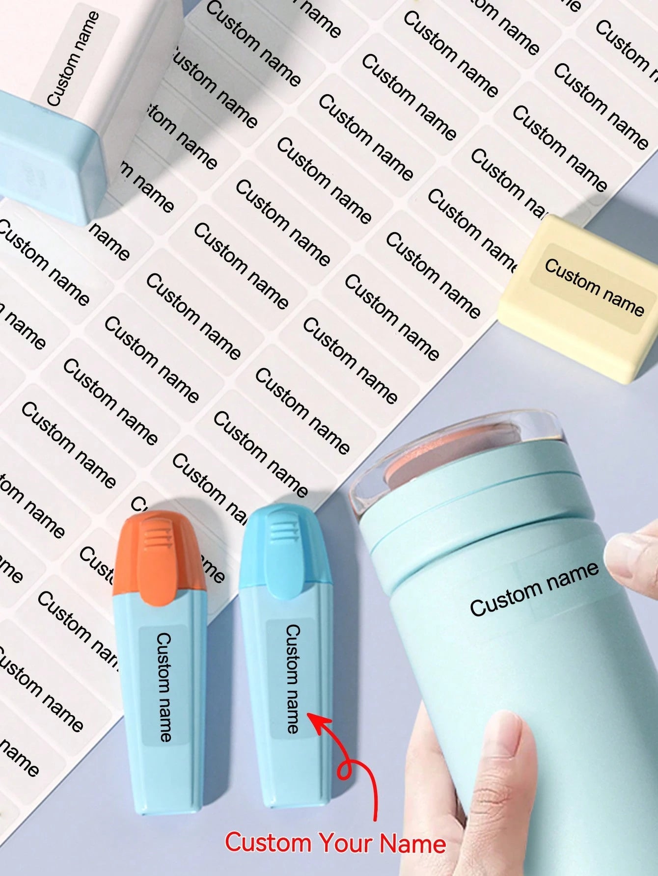 Custom Name Stickers – Personalized Waterproof Labels for School, Office, and Home (4.6 x 1.5cm)