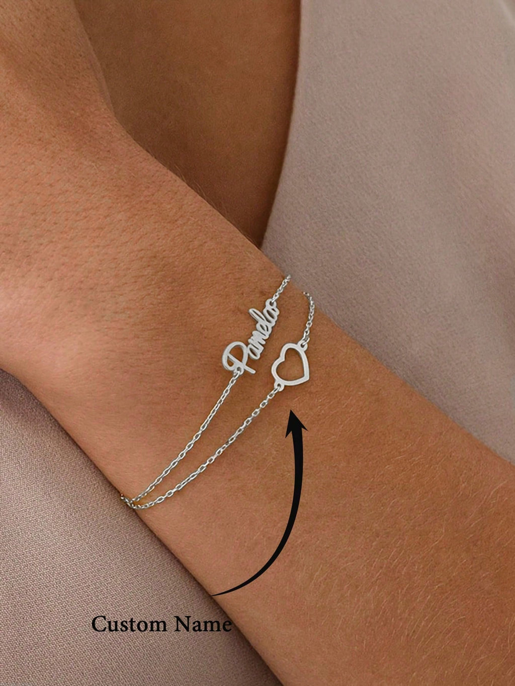 Personalized Bracelet – A Unique Touch of You (Heart and Name)