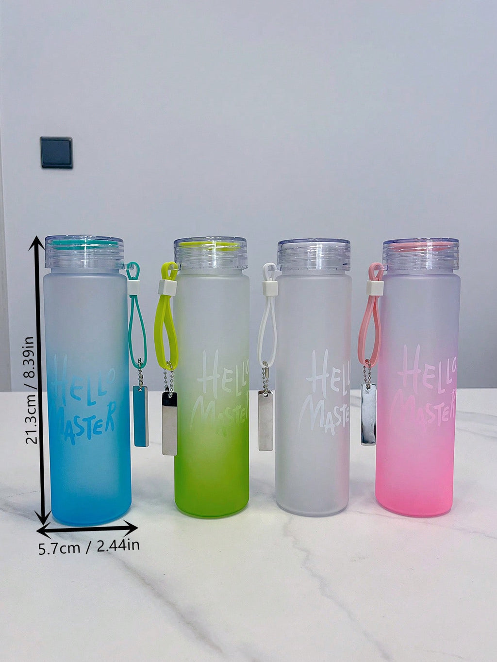 450ml Frosted Glass Water Bottle – Stylish & Portable Hydration